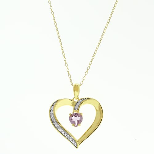 Gemstone Classics(tm) Pink Amethyst Pendant Necklace - image 