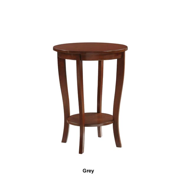 Convenience Concepts American Heritage Round End Table with Shelf