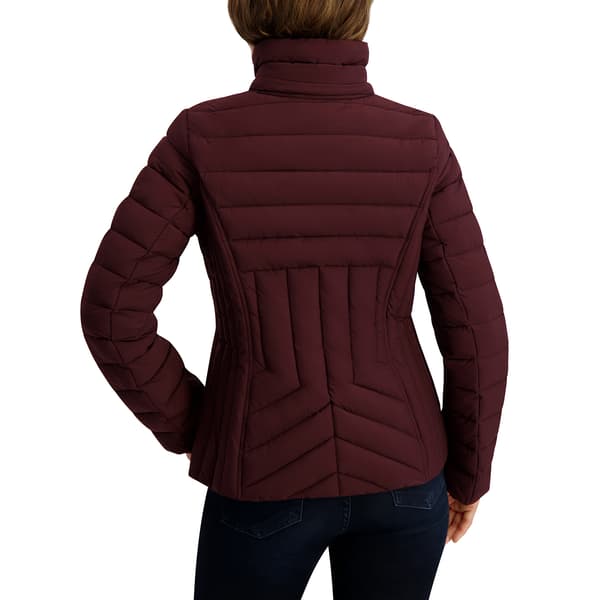 Plus Size Nautica Stretch Puffer Jacket with Faux Fur Lined Hood