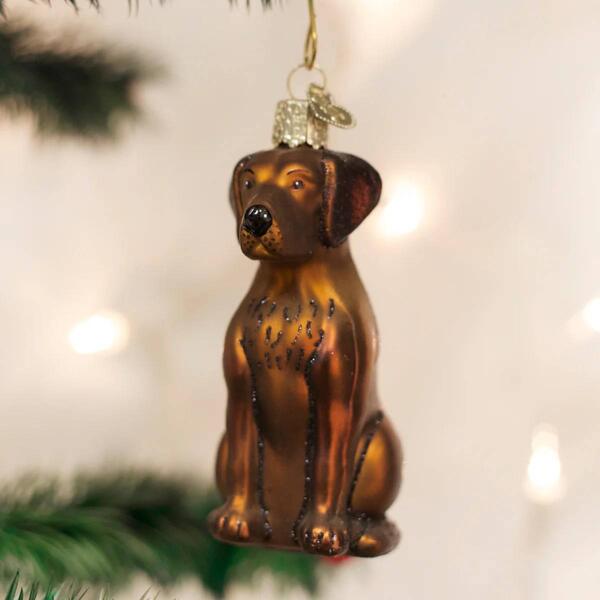 Old World Christmas Sitting Chocolate Lab Ornament - image 