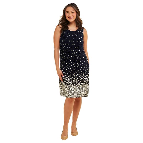 Petite Perceptions Sleeveless Dot Pleat Shift Dress