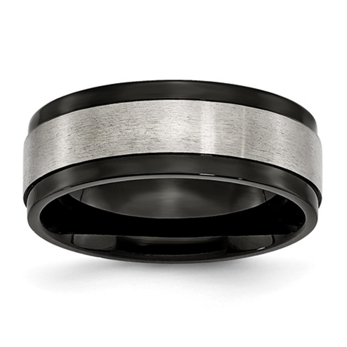Mens Endless Affection™ Titanium 8mm Black IP-Plated...