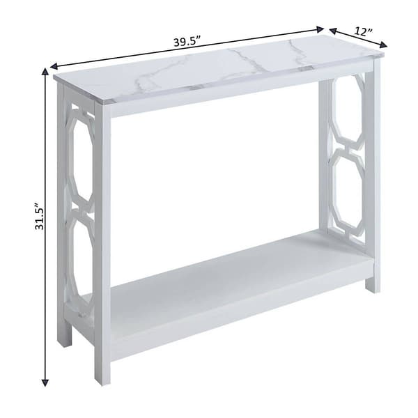 Convenience Concepts Omega Faux Marble Top Console Table