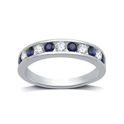 Nova Star(R) 1/5ctw. Lab Grown Diamond & Blue Sapphire Band Ring