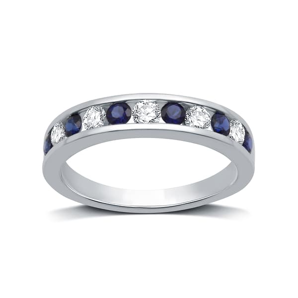 Nova Star(R) 1/5ctw. Lab Grown Diamond & Blue Sapphire Band Ring - image 