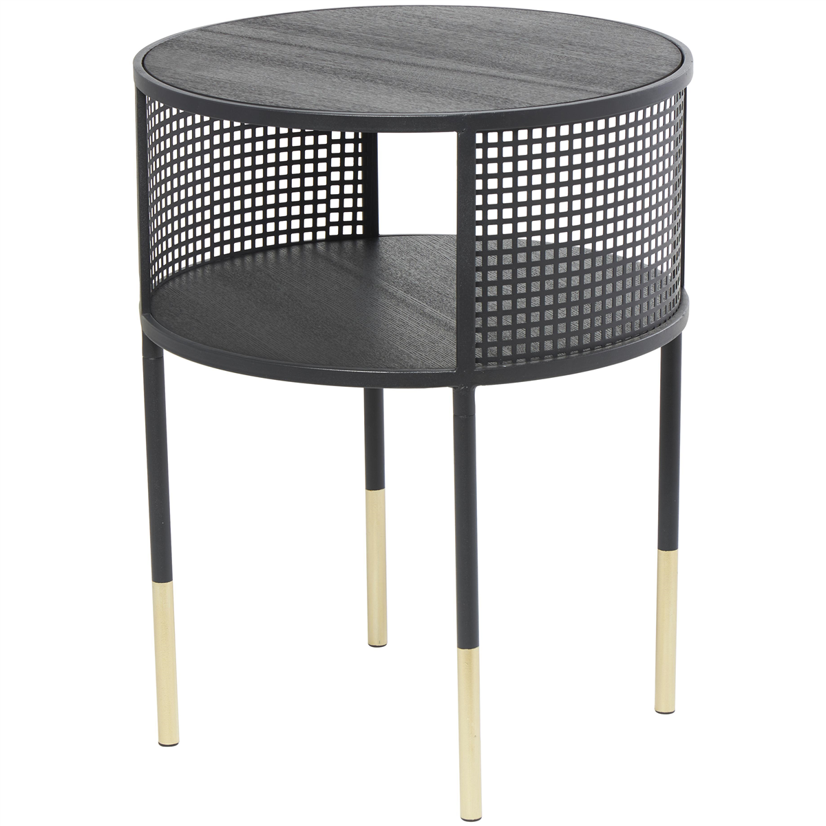 9th & Pike(R) Contemporary Black Metal Accent Table
