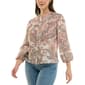 Womens Zac & Rachel 3/4 Puffed Sleeve Paisley Button Front Blouse - image 3