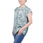Petite NY Collection Flutter Cap Sleeve Tropical Leaf Blouse - image 3
