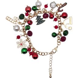 Jingle Bells Candy Cane Stretch Charm Bracelet