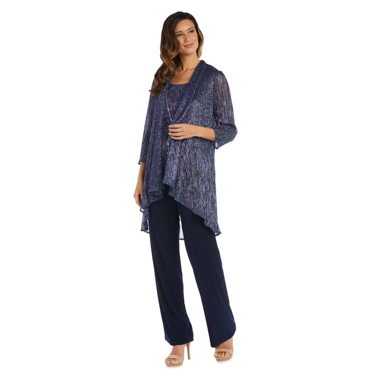 Petite R&M Richards 3pc. Crinkle Pants Set