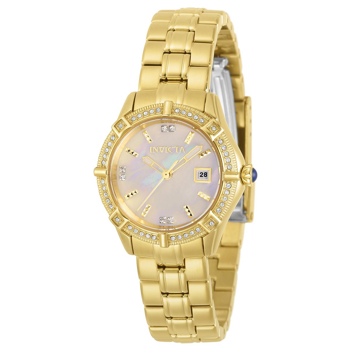 Womens Invicta Angel Lady Gold/White Quartz Watch - 31372