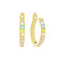 Forever New 18kt. Gold Plated Round Rainbow CZ Hoop Earrings - image 1