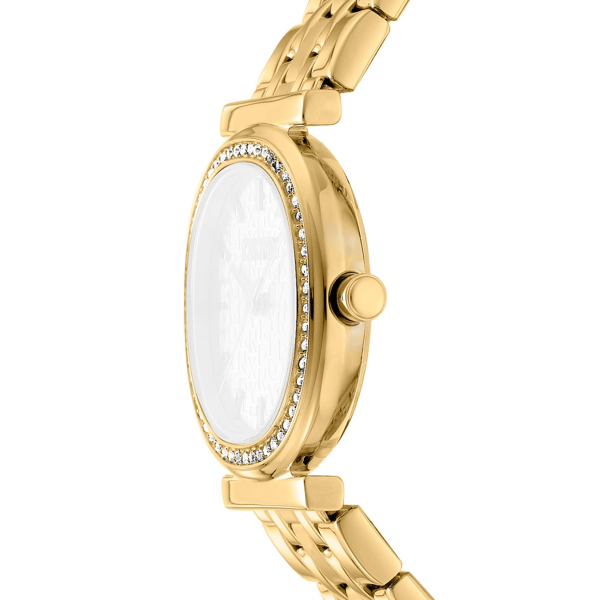 Womens DKNY Crystal Bezel Gold Tone Bracelet Watch-DK1L083M0065
