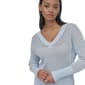 Womens DKNY Long Sleeve V-Neck Open Stitch Pointelle Sweater - image 4