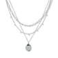 Nine West Silver-Tone Multi Row Chain Pendant Necklace - image 1