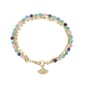 Shine Diamond Cut Evil Eye Beaded Triple Strand Bracelet - image 1