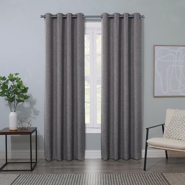 Colton Marled Woven Blackout Lined Grommet Panel Curtain - image 