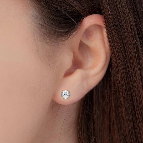 Nova Star® Lab Grown Diamond Gold Plated Stud Earrings