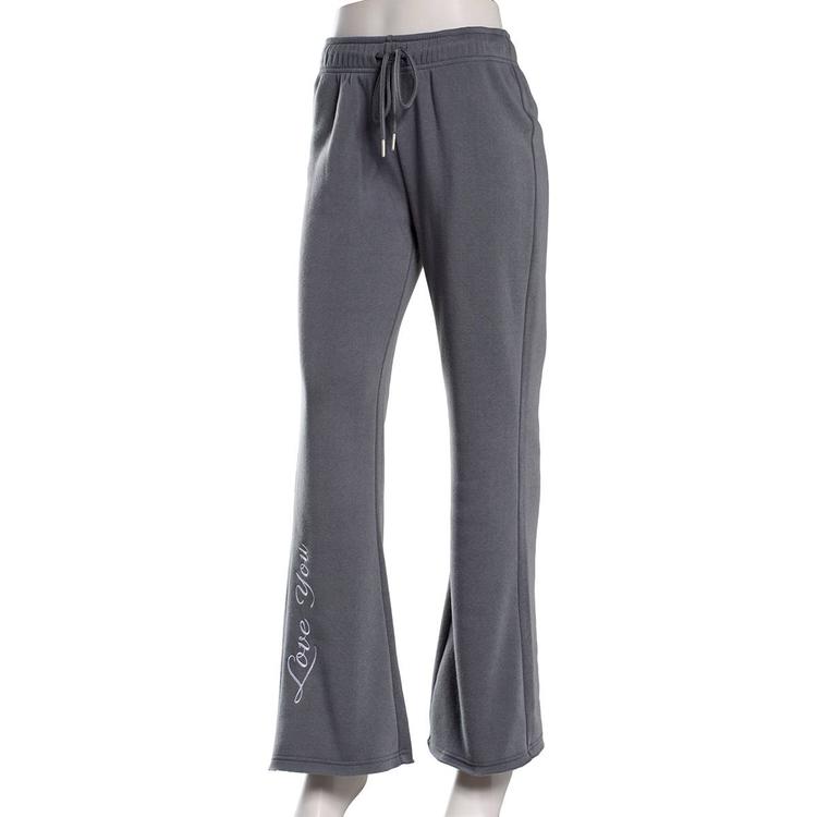 Juniors No Comment Fleece Applique Flare Sweatpants