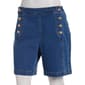 Womens Bleu Denim 7in. Denim Side Sailor Button Shorts - image 2