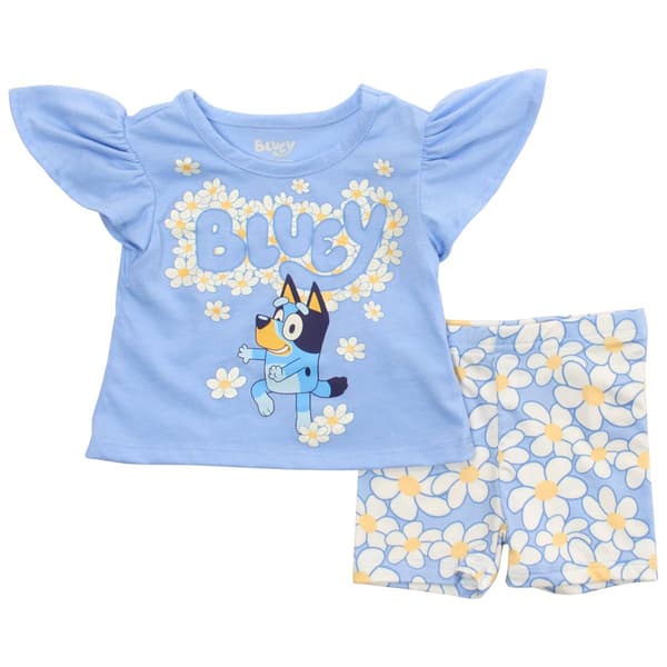 Baby Girl (12-24M)  Bluey Daisy Tee & Shorts Set - image 