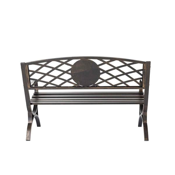 Evergreen Metal Thoughts & Hearts Garden Bench