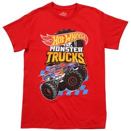 Young Mens Hot Wheels&#40;R&#41; Monster Truck Graphic Tee - Red