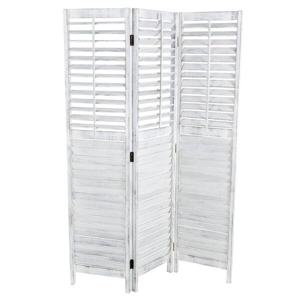 9th & Pike&#40;R&#41; Rustic White Wood Room Divider Screen - image 