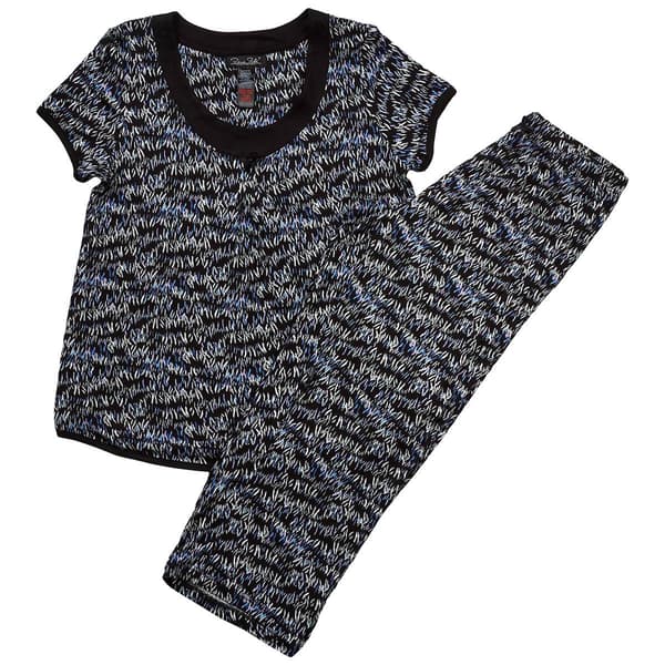 Womens Rene Rofe® Short Sleeve Abstract Capri Pajama Set - image 