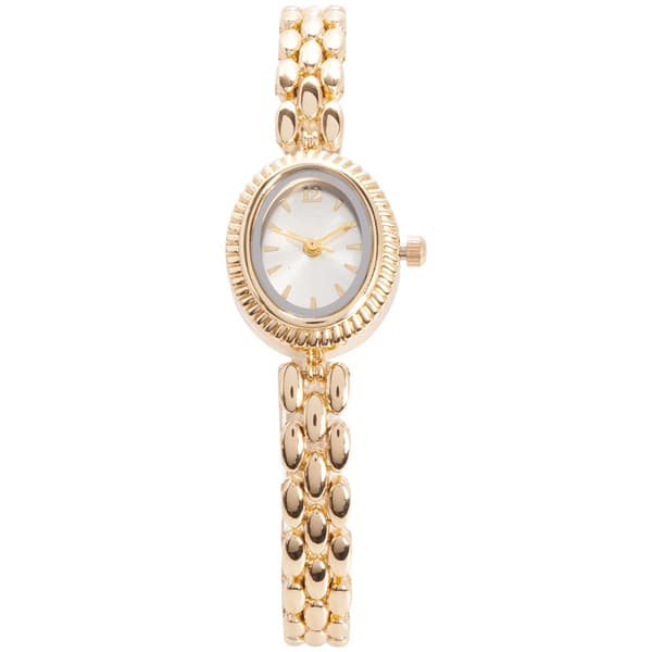 Womens Gold-Tone Silver Sunray Dial Watch - AM207A