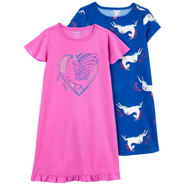 Toddler Girl Carters&#40;R&#41; 2pk. Unicorn Sleep Gowns - image 