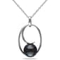 Gemstone Classics(tm) Black Tahitian Pearl Geometric Pendant - image 1