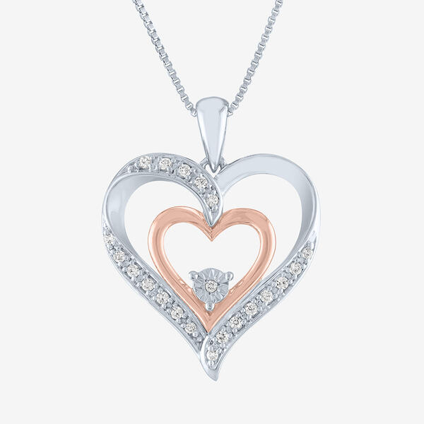 Nova Star&#40;R&#41; Pink Plated Accent Lab Grown Diamond Heart Necklace - image 