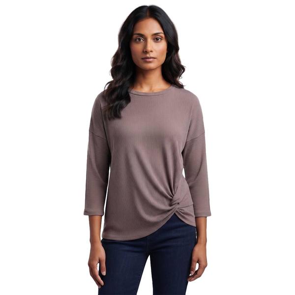 Womens French Laundry 3/4 Dolman Sleeves T-Shirt With Twisted Hem - image 