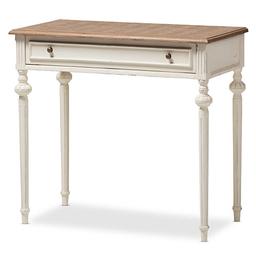 Baxton Studio Marquetterie Oak & Whitewash Writing Desk
