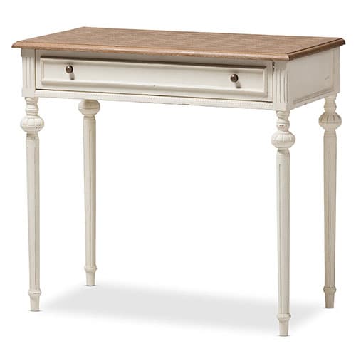 Baxton Studio Marquetterie Oak & Whitewash Writing Desk