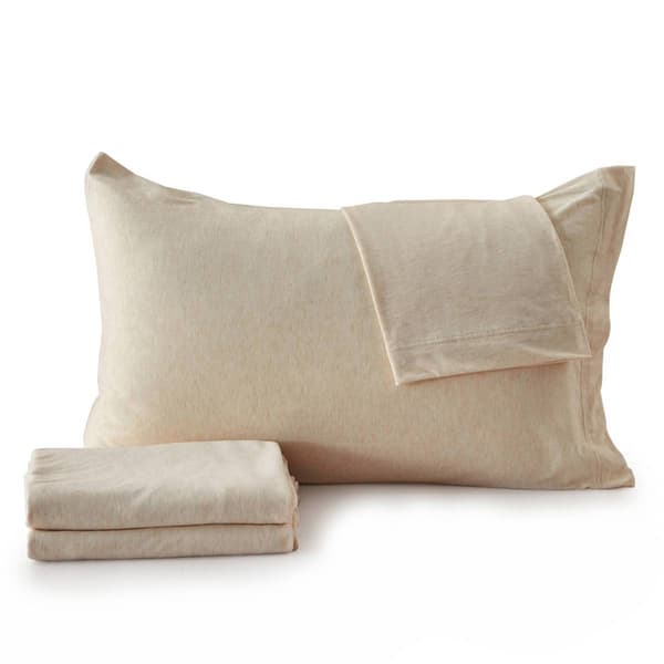 FreshFolds 4pc. Cotton Jersey Knit Deep Pocket Sheet Set
