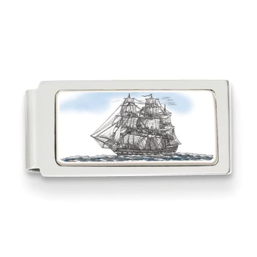 Barlow Designs Color Ship Hinged Money Clip - image 