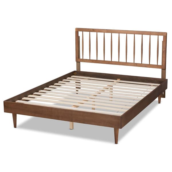 Baxton Studio Sora Ash Walnut Wood Queen Size Platform Bed