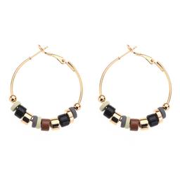 Ashley Cooper(tm) Beaded Earth-Tone Hoop Earrings