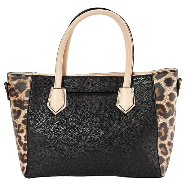 Adrienne Vittadini Leopard & Black Pebble Satchel