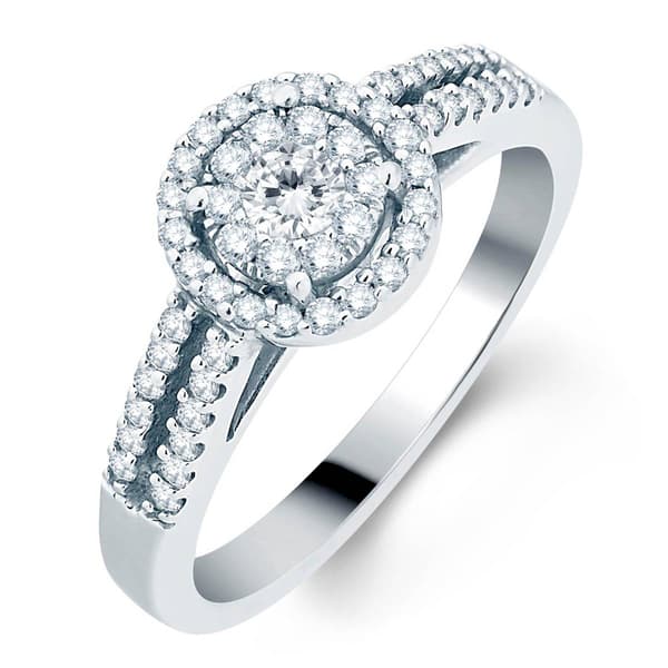Diamond Classics(tm) White Gold 14kt. 1/2ctw. Bridal Ring - image 