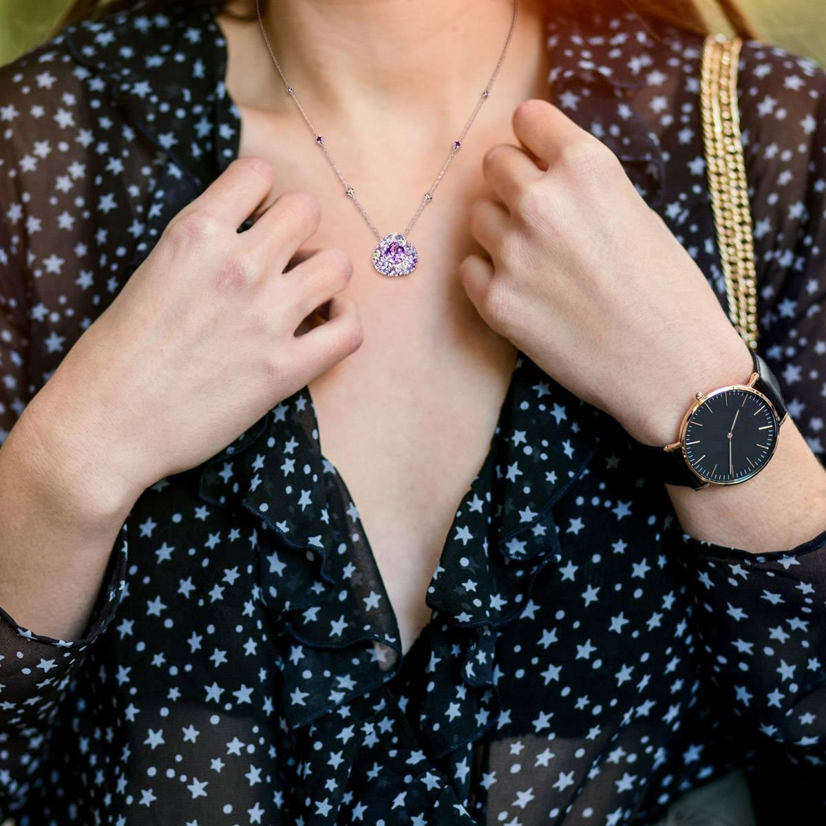 Sophia B Sterling Silver Multi-Gemstone Teardrop Pendant