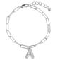 Athra Fine Silver Plated CZ A Initial Bracelet - image 1