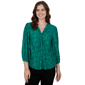 Petite Ruby Rd. Mysterious Romance Knot Front Floral Blouse - image 1