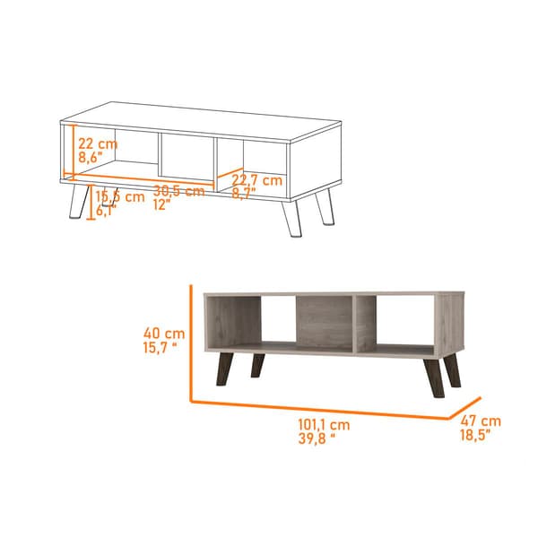 FM FURNITURE Oregon Light Grey Coffee Table