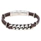 Mens Lynx Stainless Steel & Brown Leather Bracelet - image 1