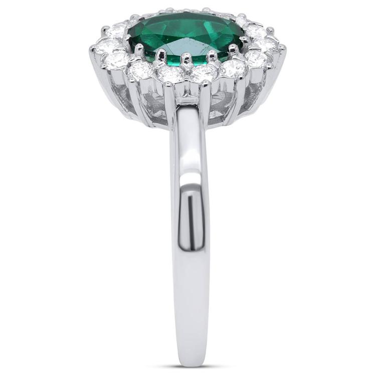 Nova Star® Oval Lab-Grown Emerald with Lab-Grown Diamond Ring
