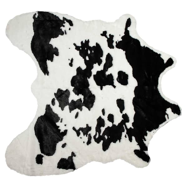 9th & Pike(R) Black & White Faux Cowhide Area Rug - image 