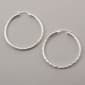 Sterling Silver Diamond Cut Hoop Earrings - image 1